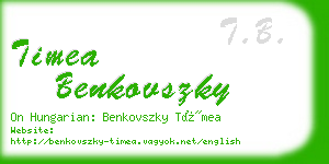 timea benkovszky business card